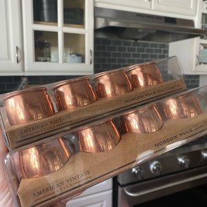 2 sets of mini Moscow mule shot glasses